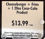 Cheeseburger with Fries & Soda Special