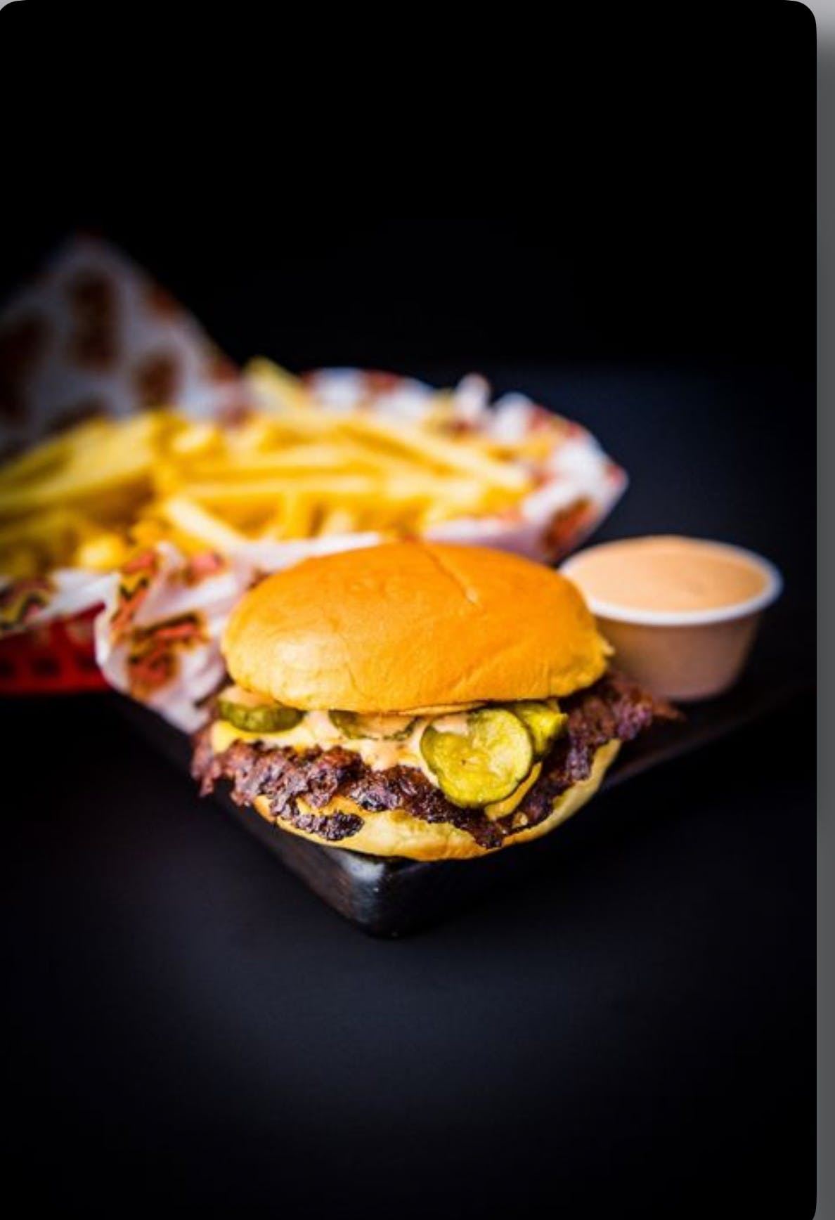 Classic Smashed Burger with Fries 