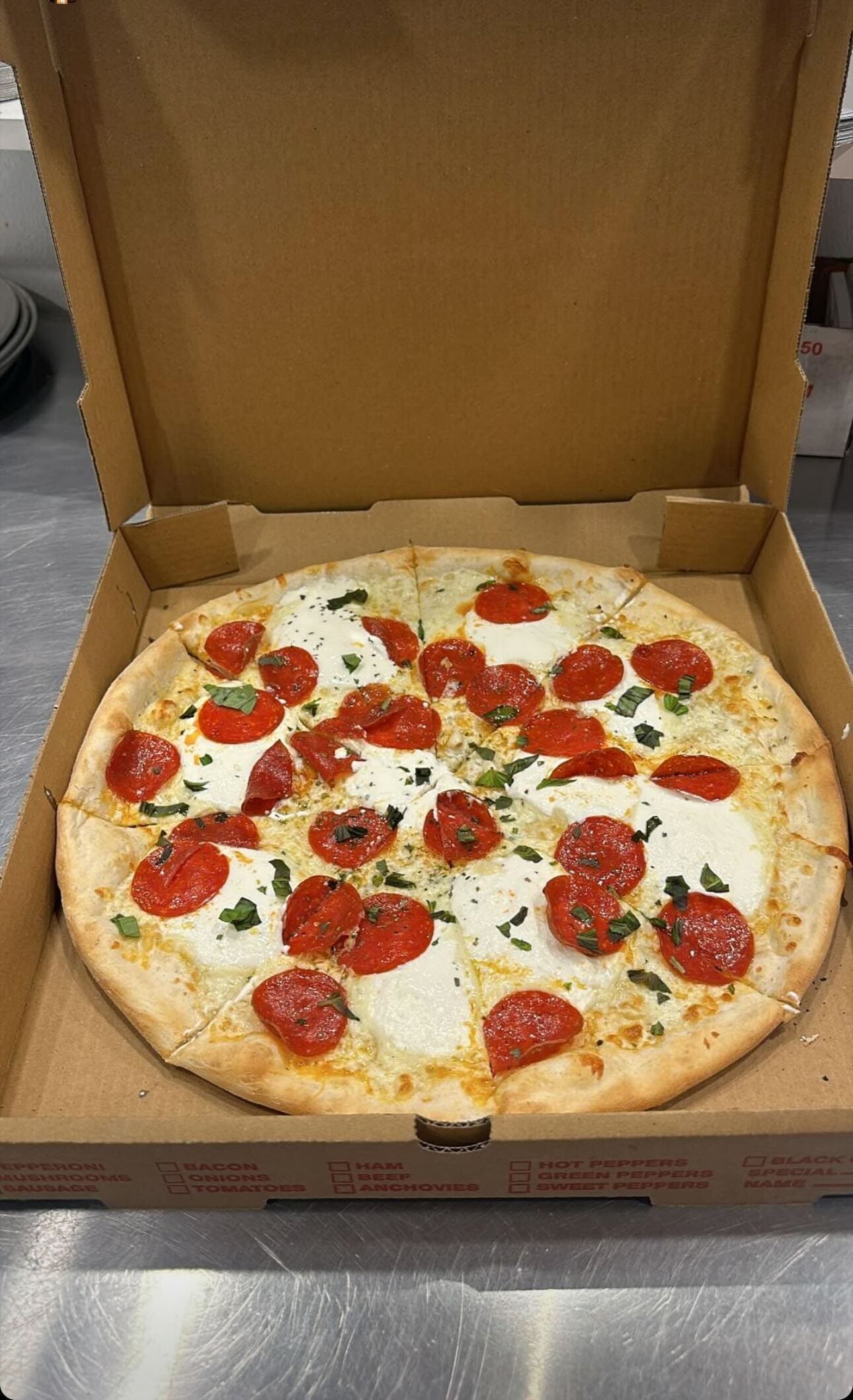 White Ricotta & Pepperoni Pizza
