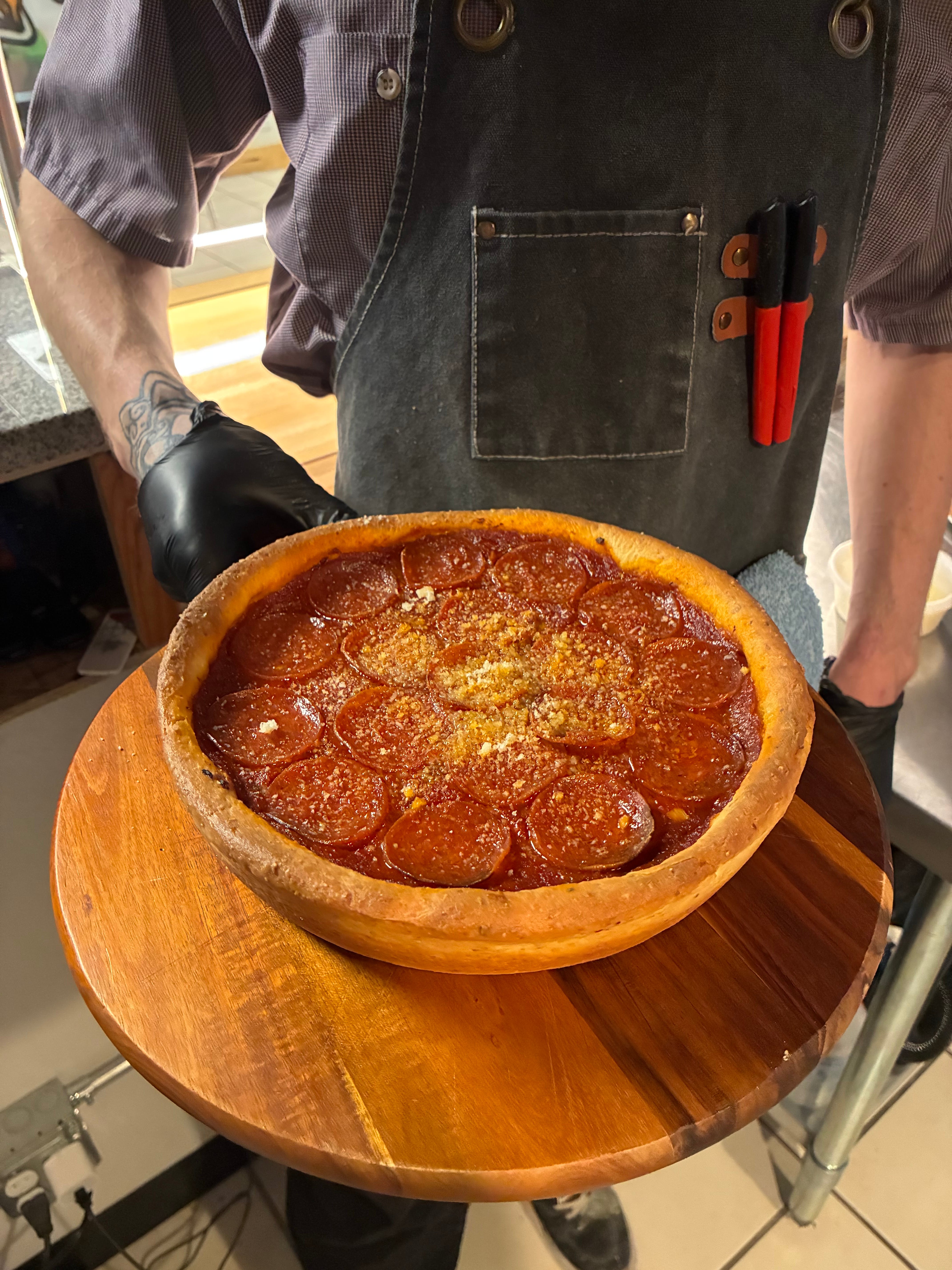 Sausage Deep Dish Pizza