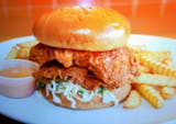  Frying Crispy Chicken Sandwich with Fries