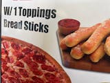 #3. Large 16" One Topping Pizza & Breadsticks Pick Up Special