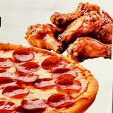 #8 16" Pizza w/ 1 Topping & 6 pc Wings