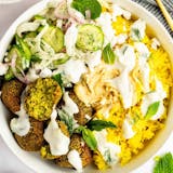 Halal Falafel Over Rice
