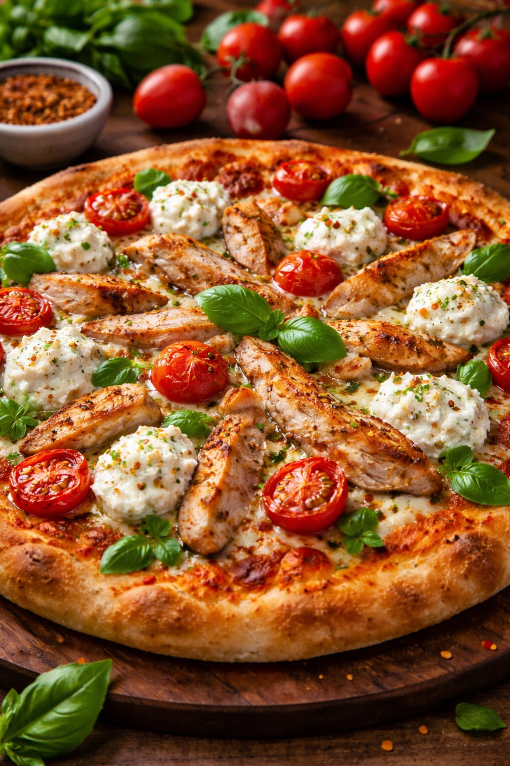 Chicken Florentine Spinach Pizza