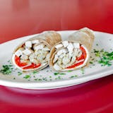 Grilled Chicken Wrap with Broccoli Rabe, Mozzarella & Roasted Peppers
