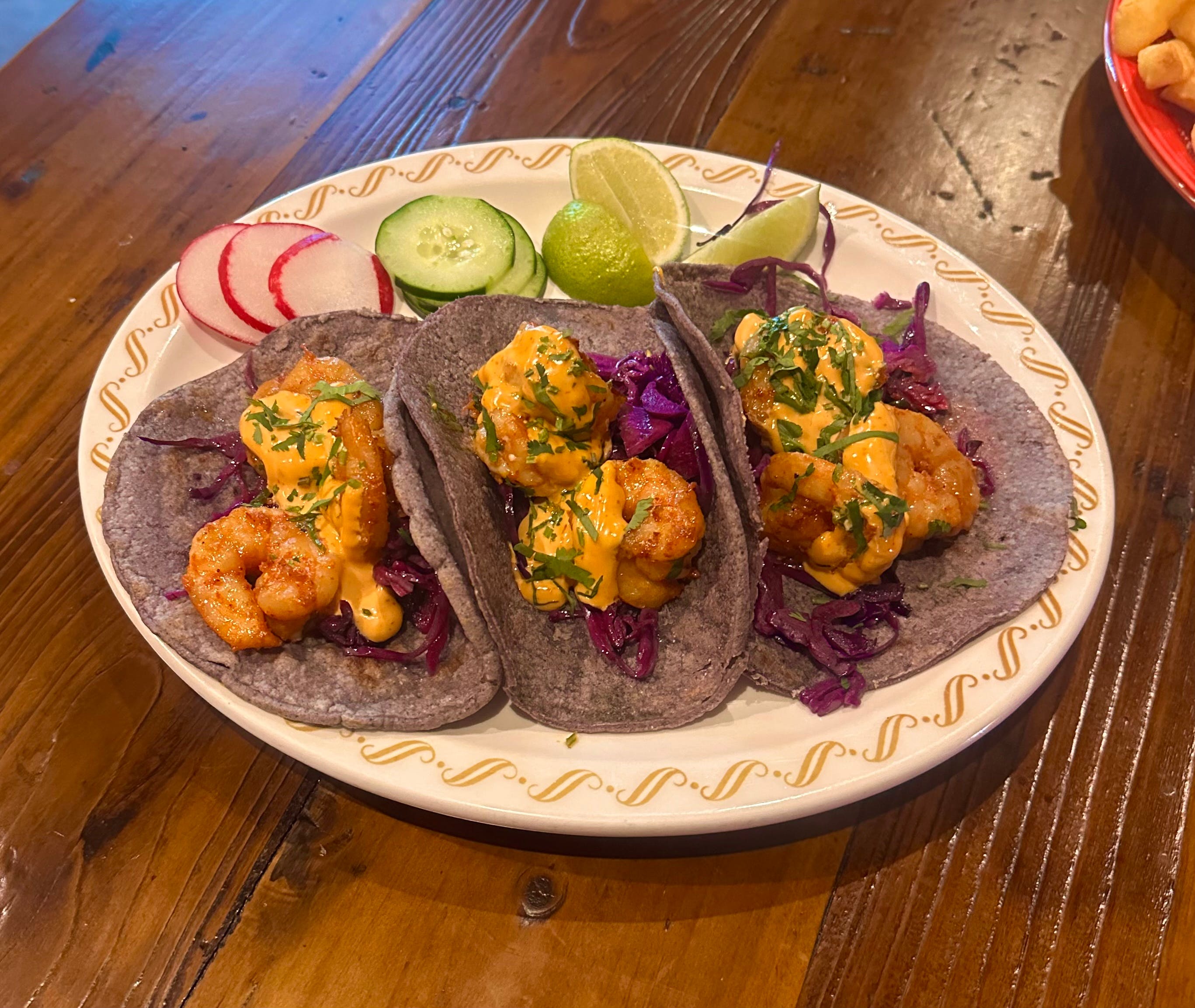 Guajillo Grilled Shrimp  (Red Cabbage, with Chipotle Mayo)
