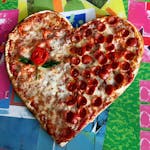 Heart Shaped Pizza with Half Pepperoni