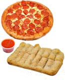 Large One Topping Pizza & Free 80s Breadstyx