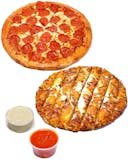 Large One Topping Pizza & Cheese Bread