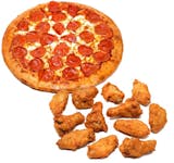 Large One Topping Pizza & Eight Wings