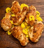 Cajun Skilled Baked Chicken Wings with Banana Peppers