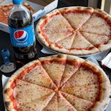 2 Lg Cheese Pizzas and 2 Ltr Soda