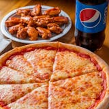 1 Lg Cheese Pizza, 12 Wings and 2Ltr Soda