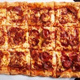 1 full sheet pizza, 1 topping free and 48 wing and sub tray .$152
