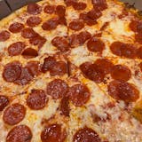 Large pepperoni cheese pizza with 2-liter Pepsi Zeppoles and Garlic knots