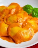 Heart Shaped Ravioli with Cesar Salad Special Topped With Your F/avorite Sauce