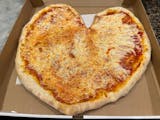 Heart Shaped Cheese Pizza with The Word “love” In Pepperoni Pizza