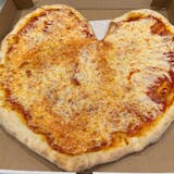 Heart Shaped Cheese Pizza Outlined Heart In Pepperoni Pizza