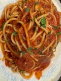 Spaghetti with Tomato Sauce WITH SIDE OF HOUSE SALAD- Served with Garlic Knots, Zeppoles