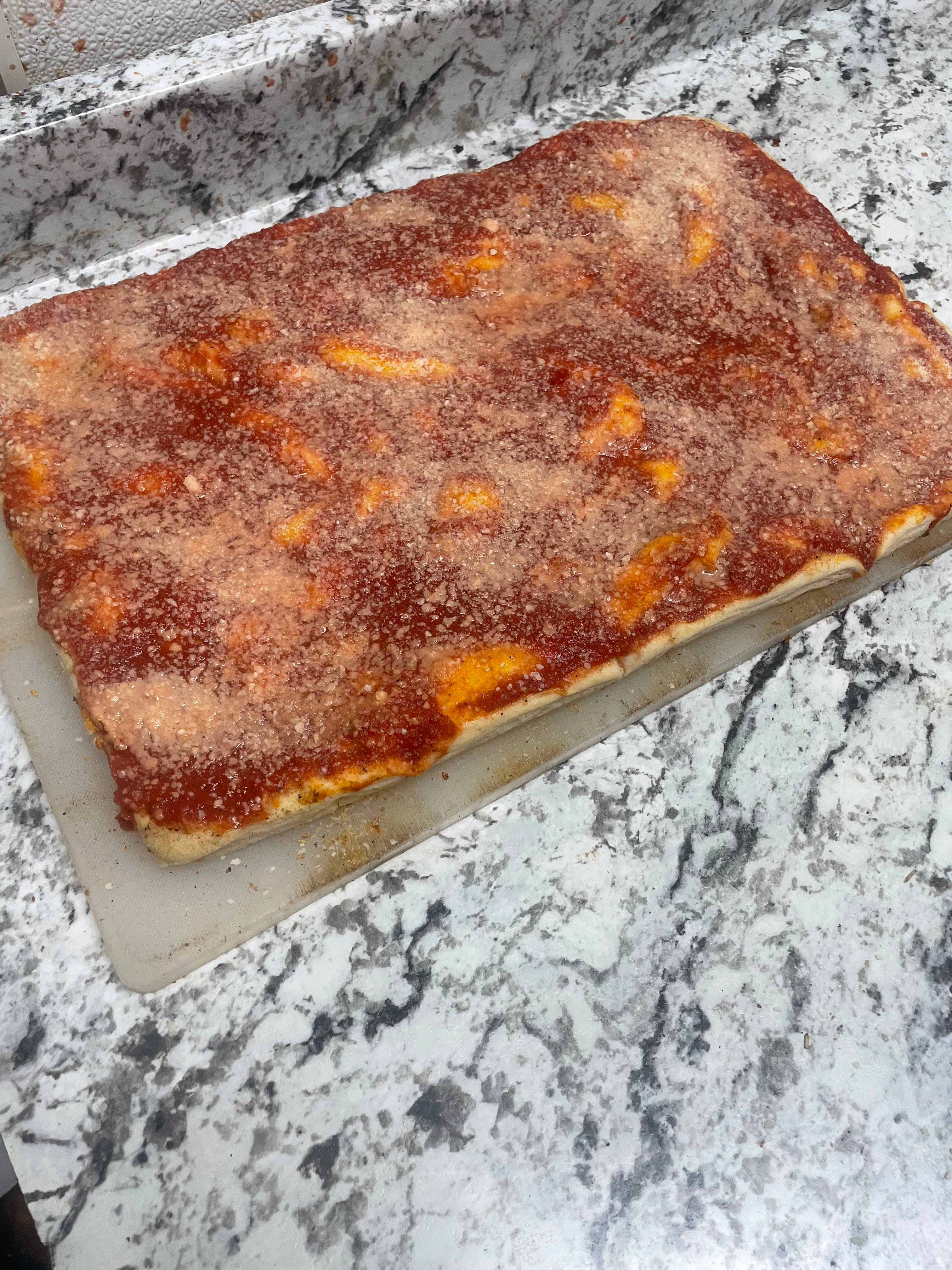 Grandma’s Pizza – with Parmesan Cheese