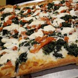Sicilian Spinach, Tomato & Cheese White Pizza