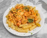 Pasta with Chicken, Spinach & Tomato in a Cream Sauce