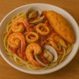 Zuppa di Pesce Combo over Pasta