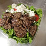 Spinach Arugula salad with steak tips