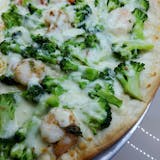 Grilled Shrimp & Broccoli White Pizza