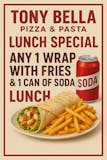Any 1 Wrap with Fries & 1 Can of Soda Lunch