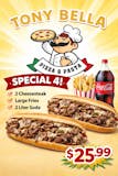 Special(4): 2 Cheesesteaks, Large Fries,2 Liter Soda