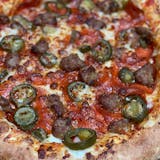 Sausage Pepperoni Jalapeno Pizza