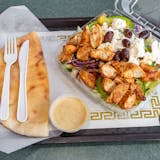 Greek Chicken Kebob Salad