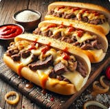 Three Large Cheesesteaks