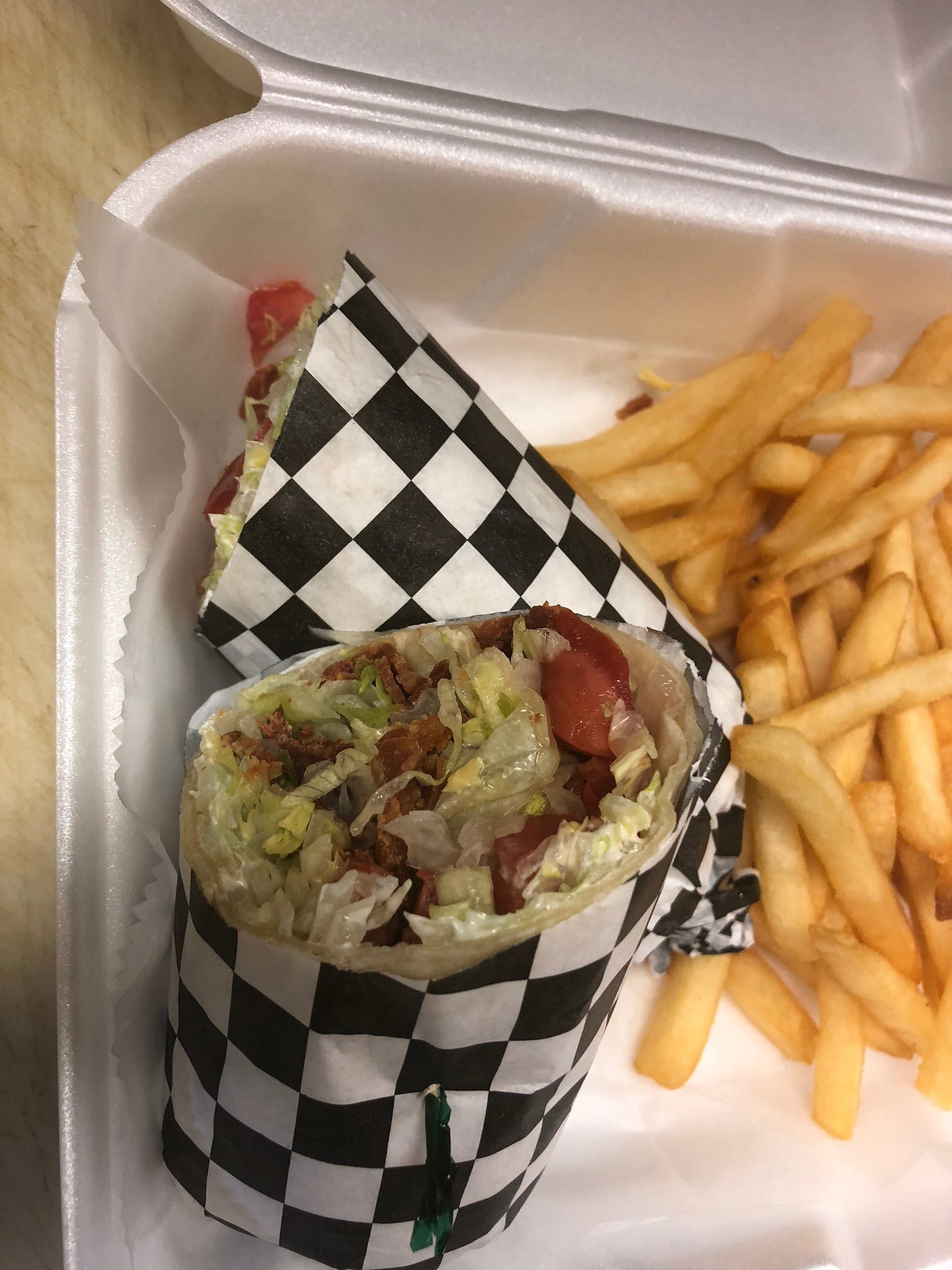 BLT Wrap with French Fries