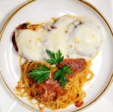 Eggplant Parmigiana with Spaghetti