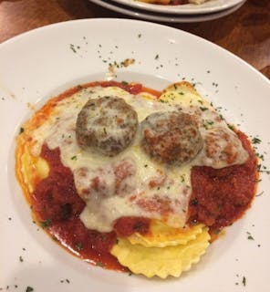 Baked Meat Ravioli with Marinara Sauce