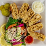 Chicken Shawarma Wrap In a Plate With Salad