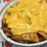 Crispy French Fries with Cheddar Cheese Sauce