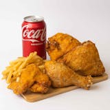 5 Pieces Chicken w/Fries & can Soda