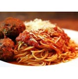 Spaghetti with Meatballs, Garlic Bread & Salad Special