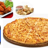 Large Cheese Pie, 10 Wings, 12 Garlic Knots & 2 Liter Soda Special