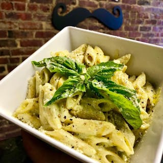 Pasta with Homemade Pesto Sauce