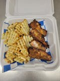 Rib Tip basket with waffle fries