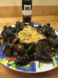 Mussels Over Spaghetti