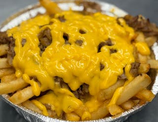 Loaded cheesesteak and fries