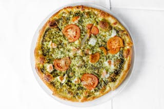Gamberi e Pesto Pizza