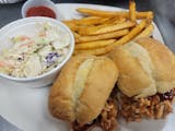 Pulled Pork Sliders with coleslaw and fries