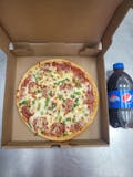 10" Two Topping Pizza & Bottle of Soda Lunch